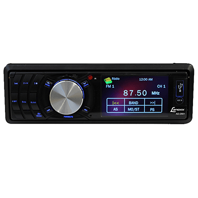 MP5 MP4 MP3 Player Automotivo Lenoxx Ad2601 USB FM AM Tela 3 Polegadas Frente Removível