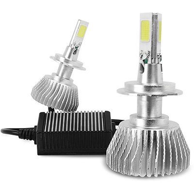 Kit Lâmpada Super LED 3D Headlight H4 6000K Efeito Xênon Fonte Embutida