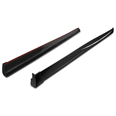 Saia Spoiler Sport Kar Lateral Universal Preto Friso Prata Aluminium Completo
