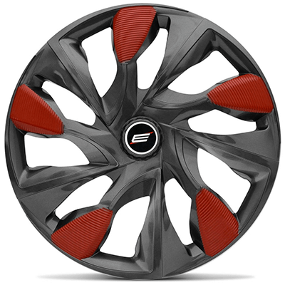 Calota Esportiva DS5 Graphite Red Aro 15 Universal Encaixe Grafite e Vermelha